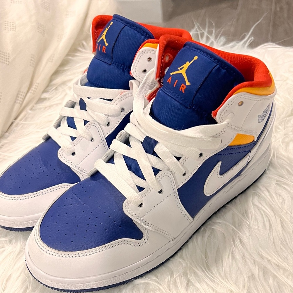 Jordan 1 Mid Royal Blue Laser Orange